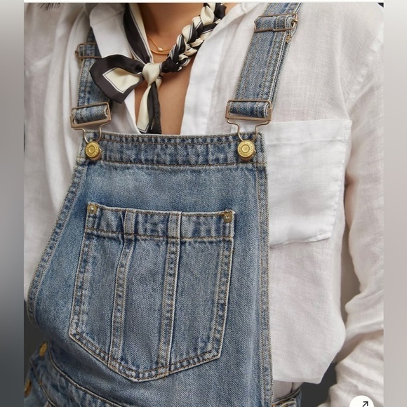 NWT Anthropologie Pilcro Denim Cutoff Shortalls Size 28 - Picture 4 of 4